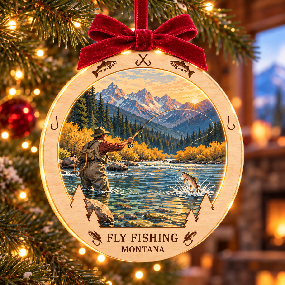 SL-OAC-05-CLASSIC-CO | Fly Fishing Montana Classic Light-Up Ornament — generated lifestyle mockup