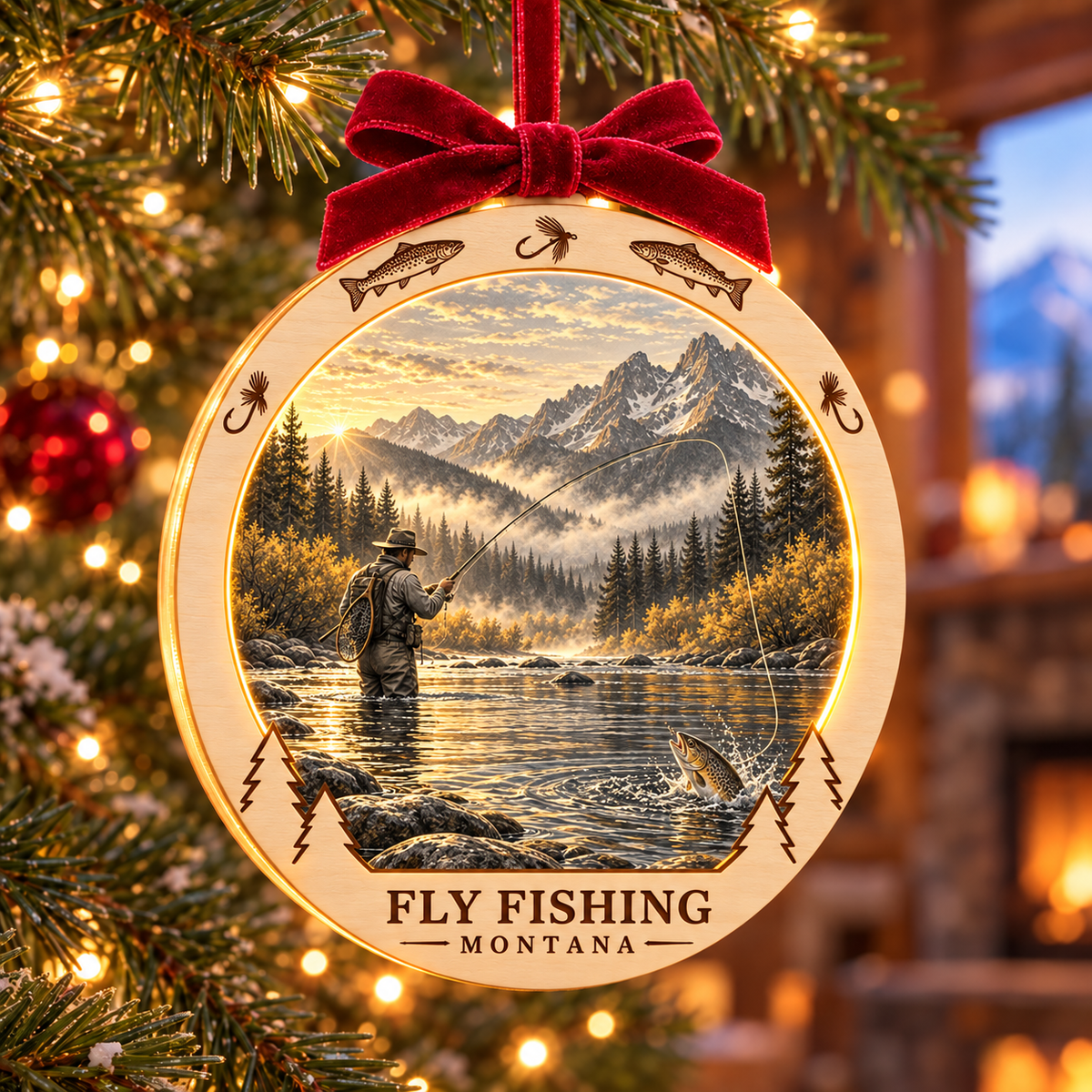 SL-OAC-05-SIGNATURE-CO | Fly Fishing Montana Signature Light-Up Ornament — generated lifestyle mockup