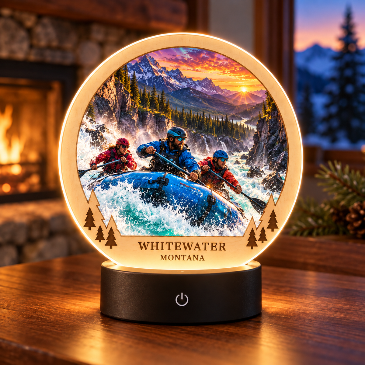 SL-OAC-07-FUSION-AL | Whitewater Montana Fusion Tabletop LED Lamp — generated lifestyle mockup
