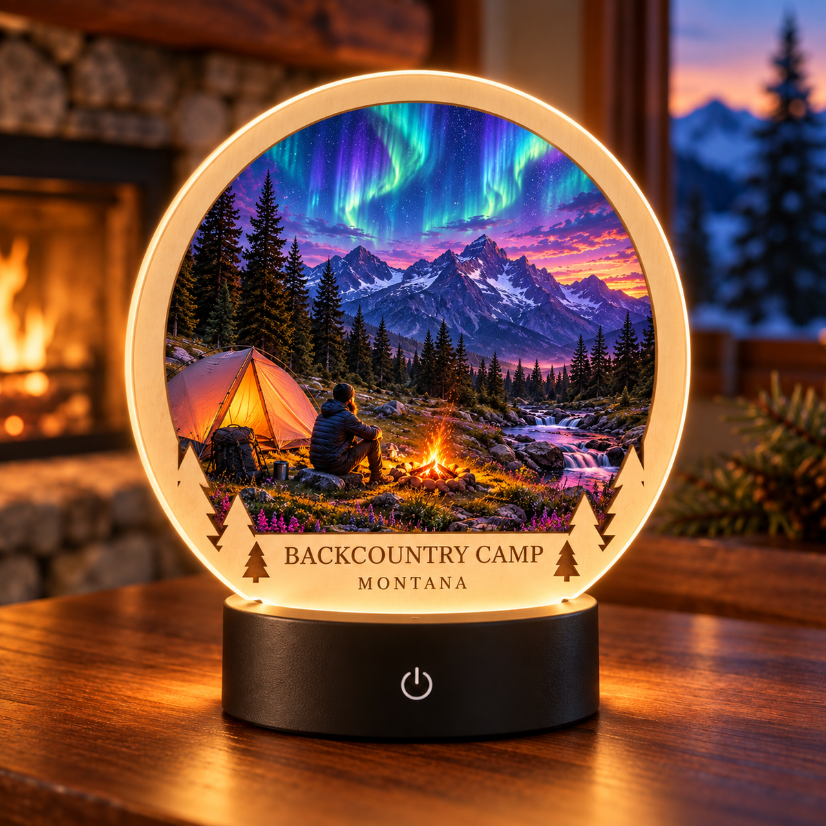 SL-OAC-08-FUSION-AL | Backcountry Camp Montana Fusion Tabletop LED Lamp — generated lifestyle mockup