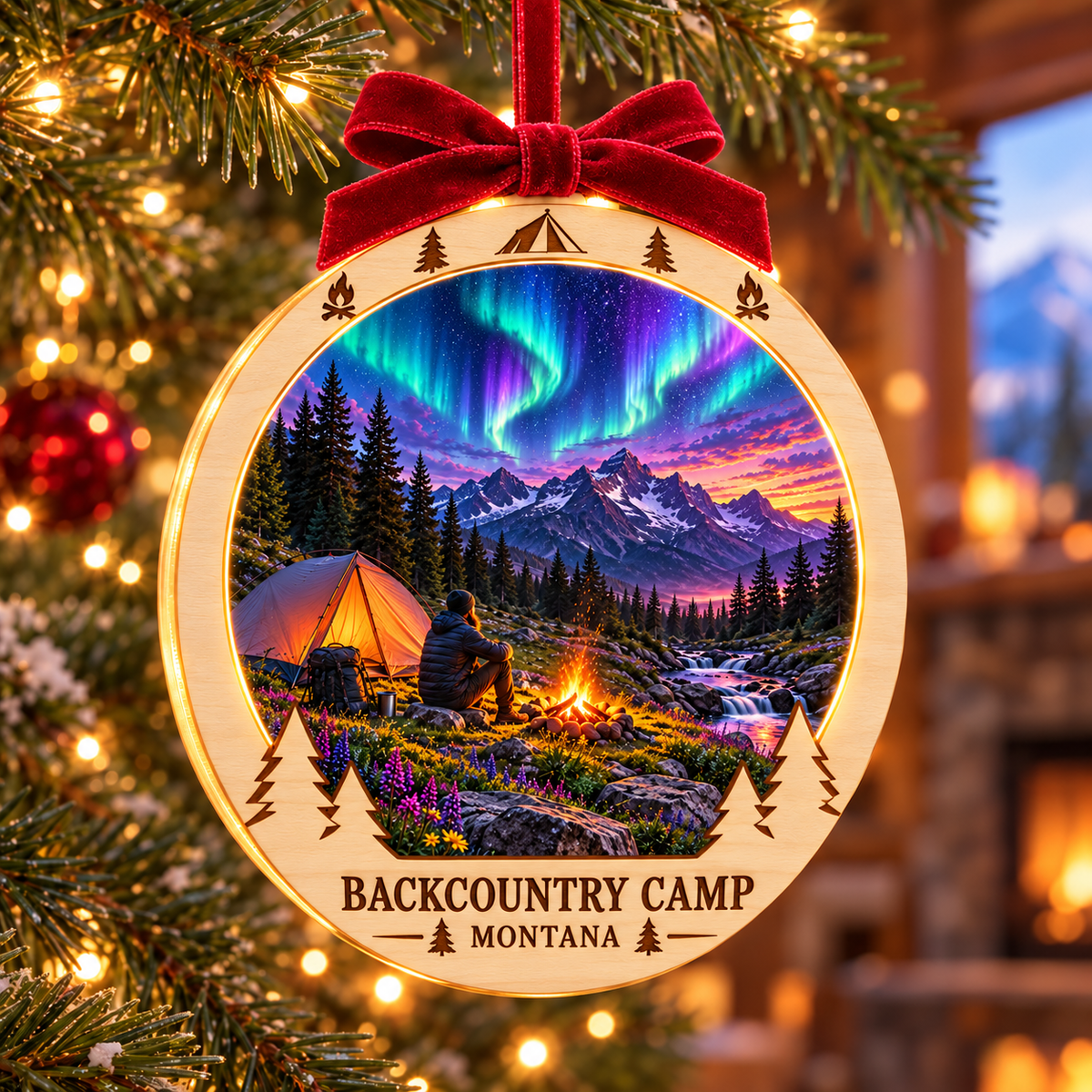 SL-OAC-08-FUSION-CO | Backcountry Camp Montana Fusion Light-Up Ornament — generated lifestyle mockup