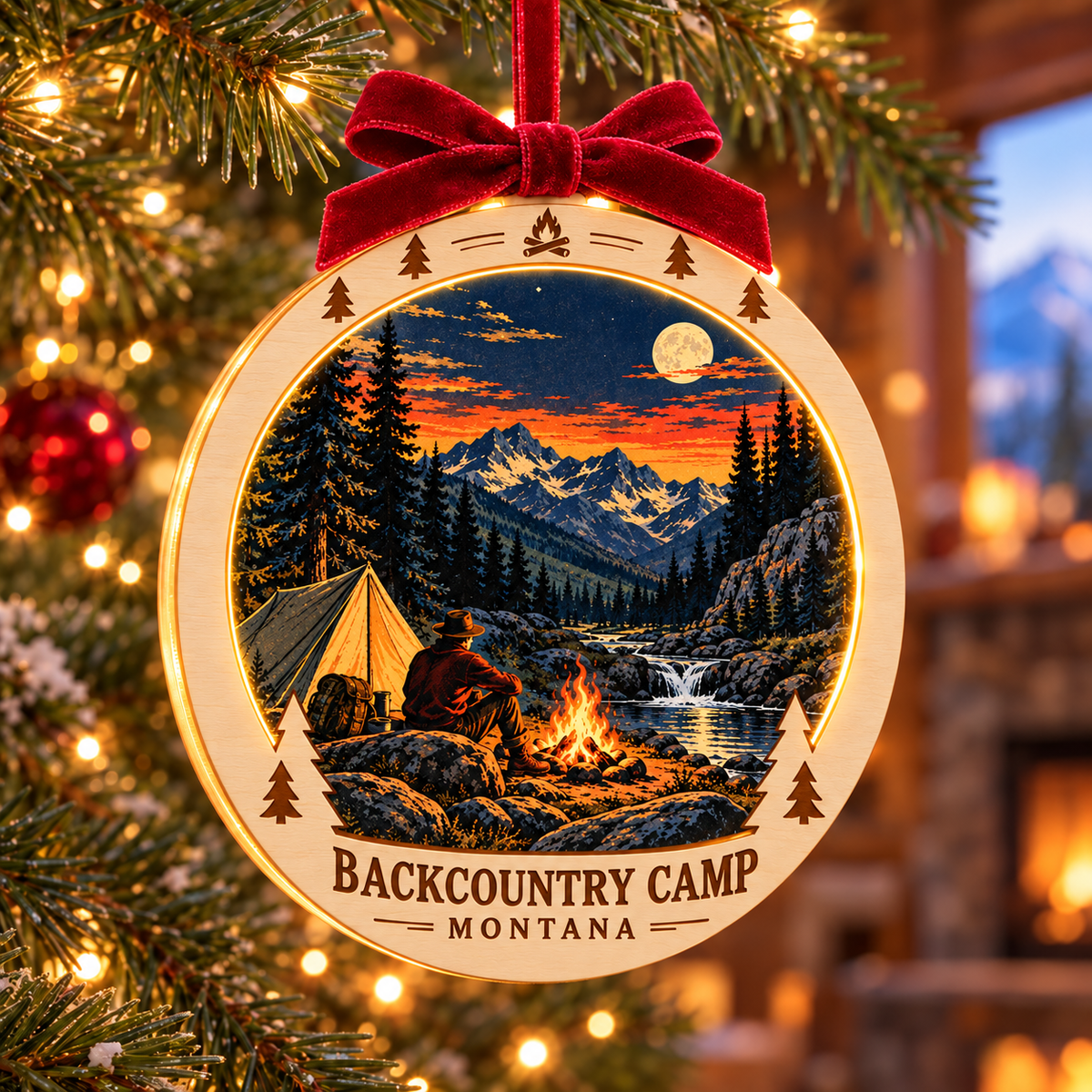 SL-OAC-08-RETRO-CO | Backcountry Camp Montana Retro Light-Up Ornament — generated lifestyle mockup