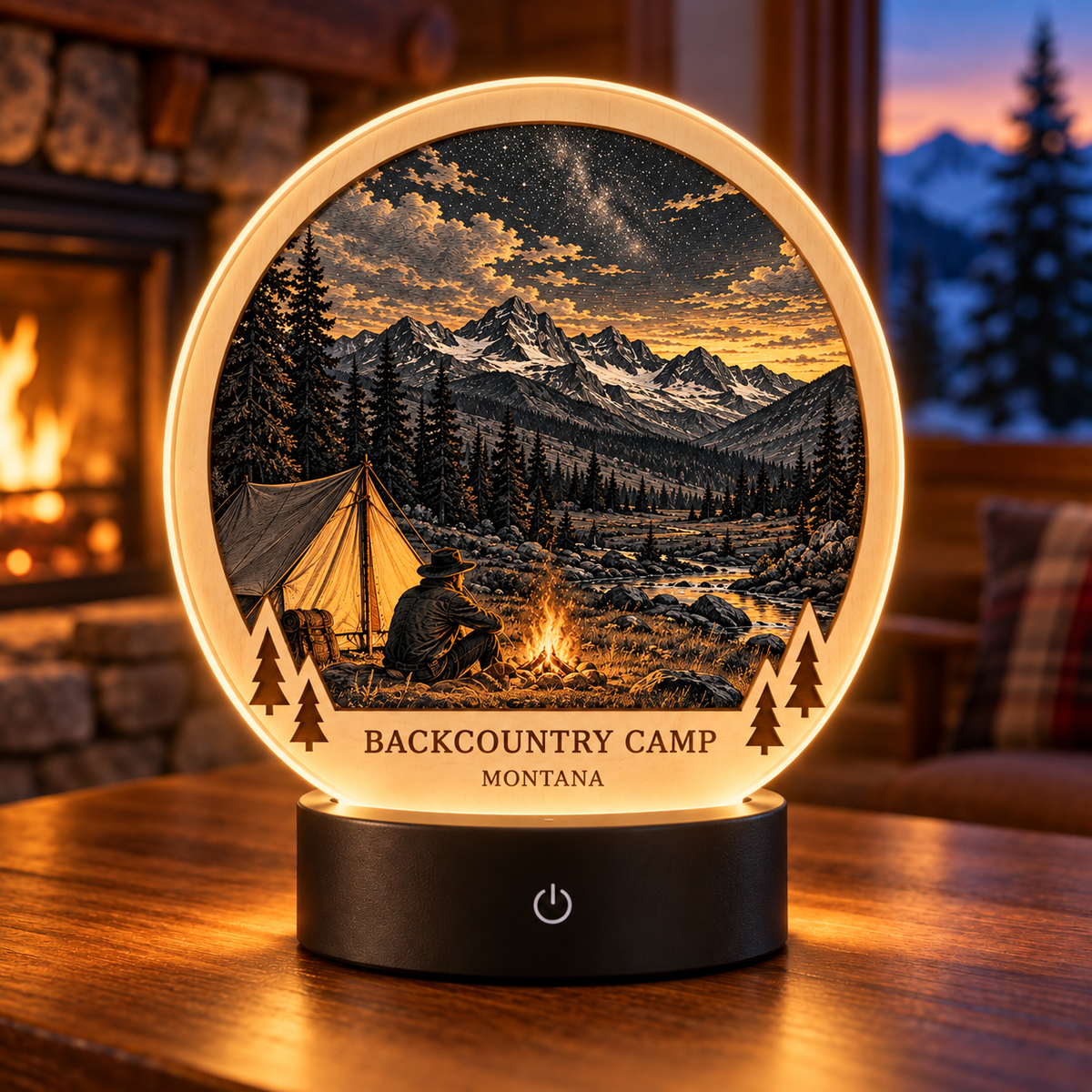 SL-OAC-08-SIGNATURE-AL | Backcountry Camp Montana Signature Tabletop LED Lamp — generated lifestyle mockup