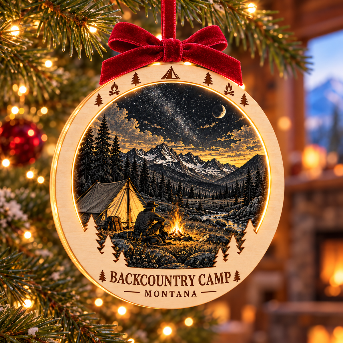 SL-OAC-08-SIGNATURE-CO | Backcountry Camp Montana Signature Light-Up Ornament — generated lifestyle mockup