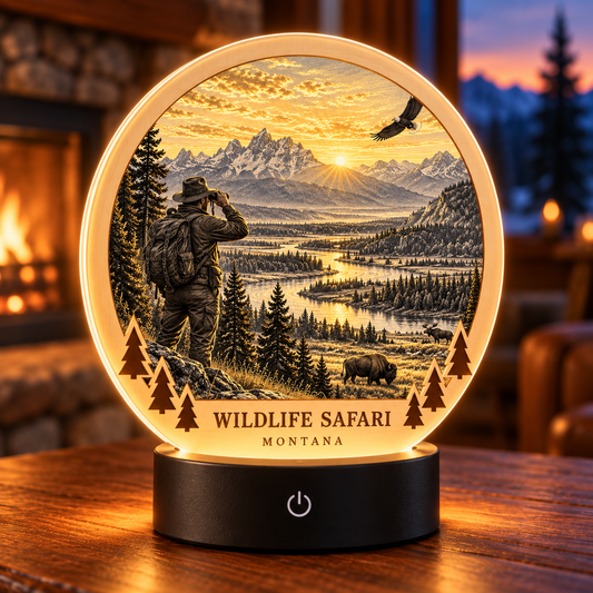 Wildlife Safari Montana Signature Tabletop LED Lamp — generated lifestyle mockup