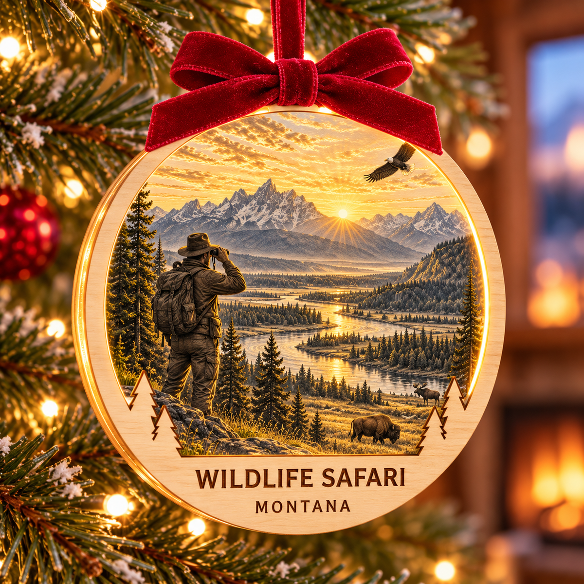 SL-OAC-09-SIGNATURE-CO | Wildlife Safari Montana Signature Light-Up Ornament — generated lifestyle mockup