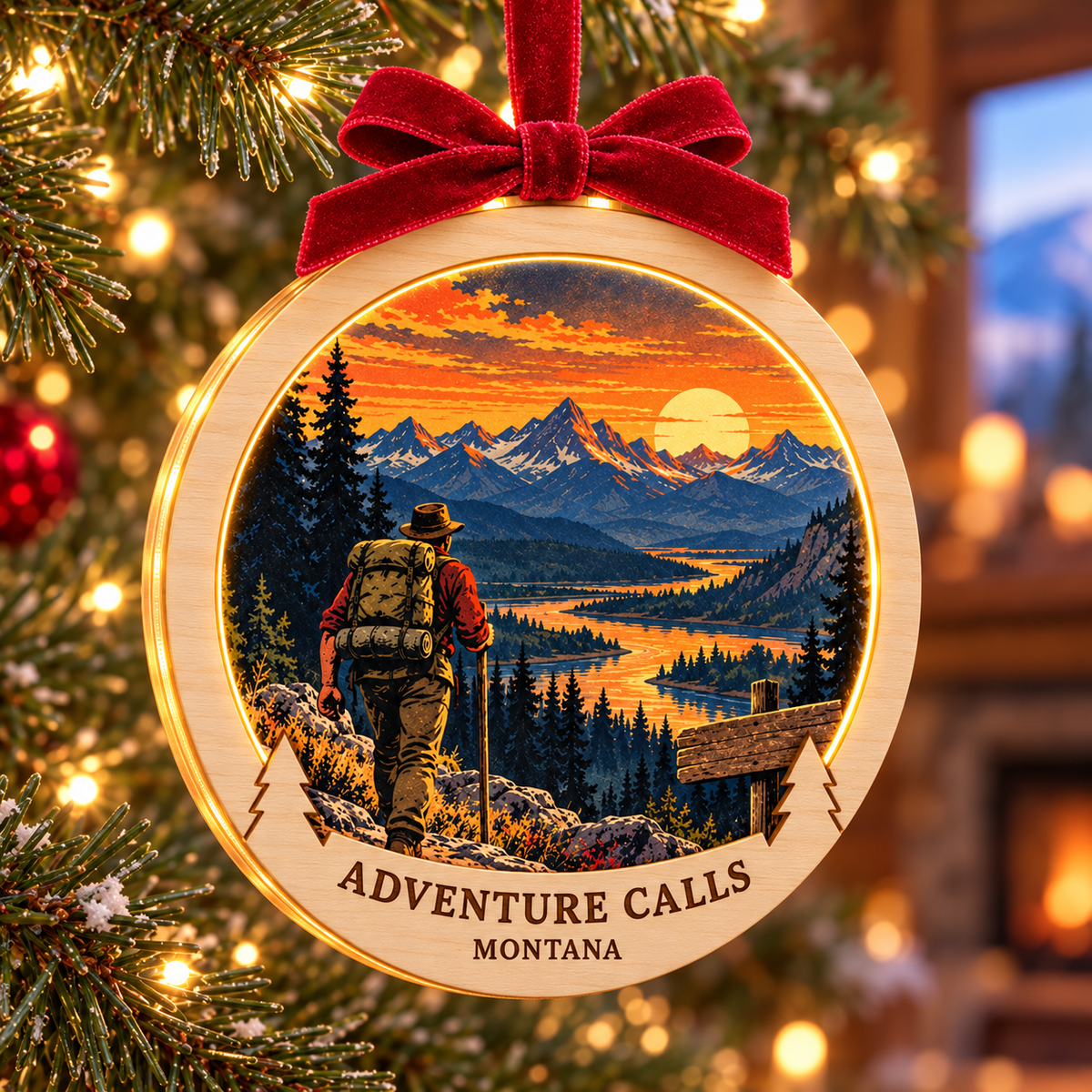 SL-OAC-10-RETRO-CO | Adventure Calls Montana Retro Light-Up Ornament — generated lifestyle mockup