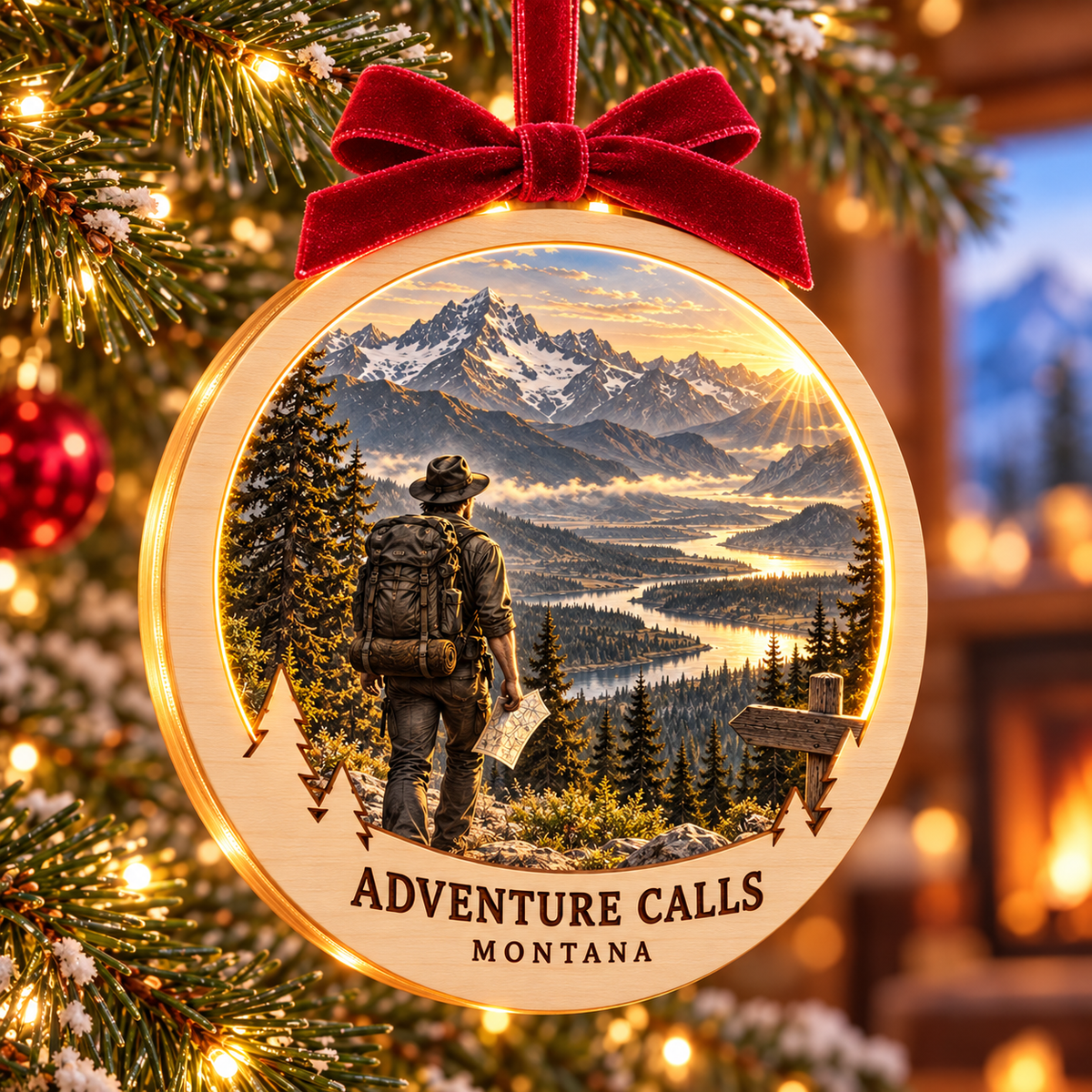 SL-OAC-10-SIGNATURE-CO | Adventure Calls Montana Signature Light-Up Ornament — generated lifestyle mockup