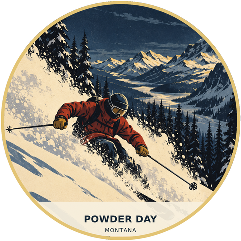 Powder Day Montana Patch - Retro