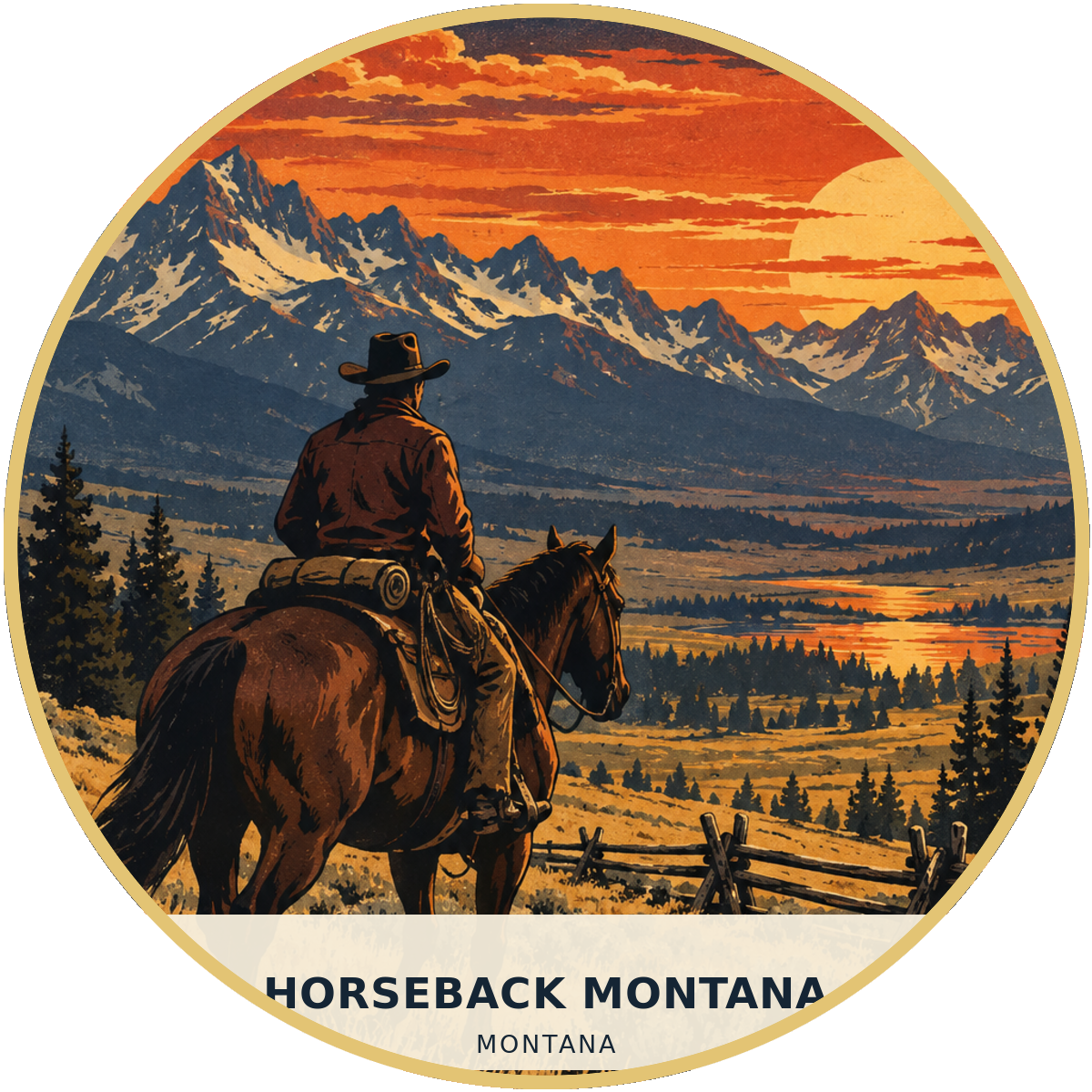 Horseback Montana Montana Retro Patch
