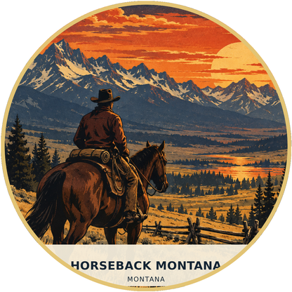 Horseback Montana Montana Retro Patch