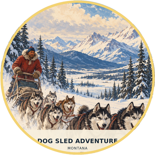 Dog Sled Adventure Montana Classic Magnet
