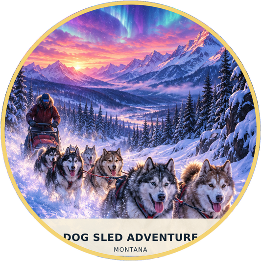 Dog Sled Adventure Montana Fusion Magnet