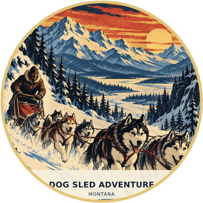 Dog Sled Adventure Montana Retro Patch