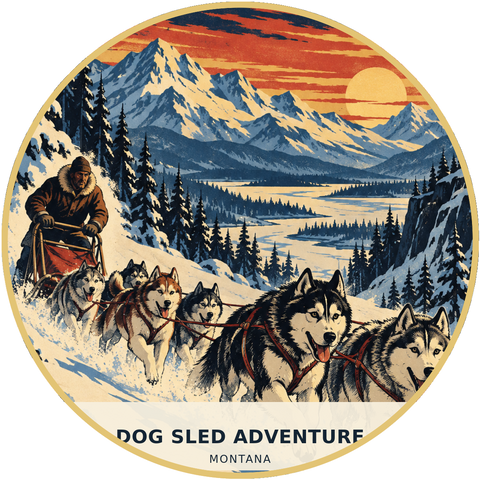 Dog Sled Adventure Montana Patch - Retro