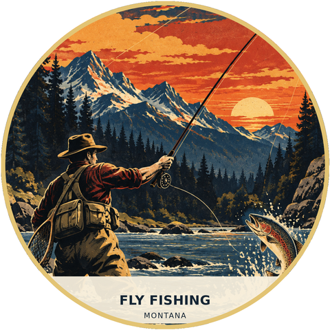 Fly Fishing Montana Patch - Retro