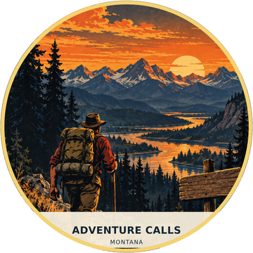 Adventure Calls Montana Magnet - Retro