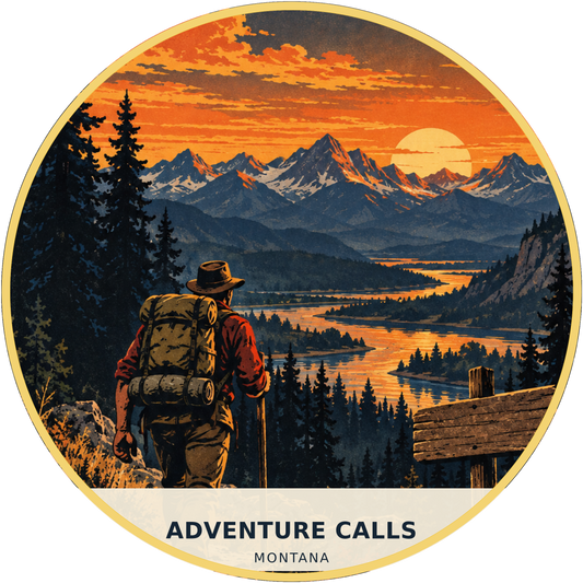 Adventure Calls Montana Retro Magnet