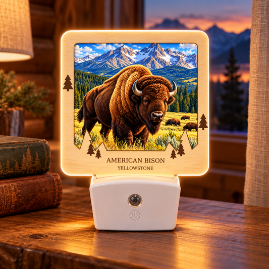 SL-YS-01-NL | Framed rechargeable nightlight — cabin lifestyle mockup