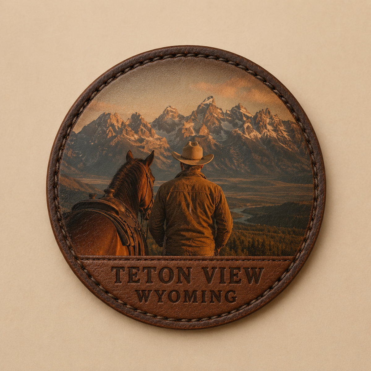 Teton View Cowboy leather patch