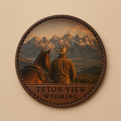 Teton View Cowboy leather patch