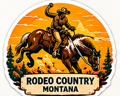Bronc Riding sticker proof