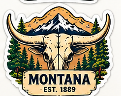 Montana Skull sticker proof