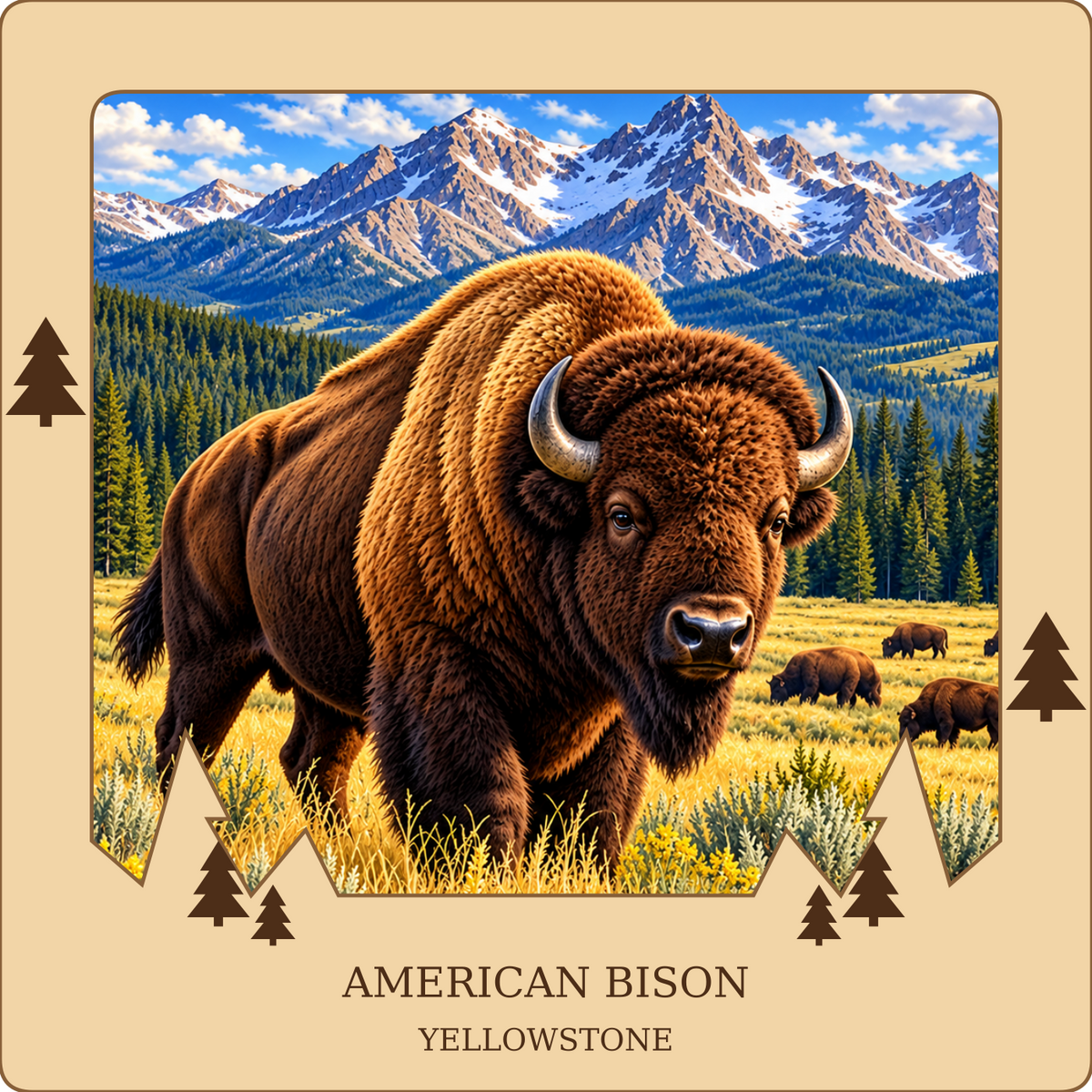 SL-YS-01-NL | American Bison framed design preview; hardware not shown