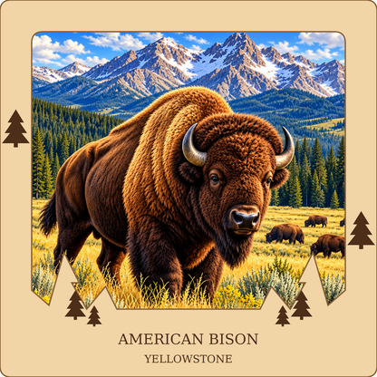 SL-YS-01-NL | American Bison framed design preview; hardware not shown