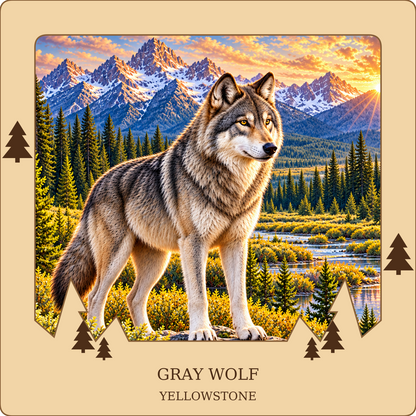 SL-YS-03-NL | Gray Wolf framed design preview; hardware not shown
