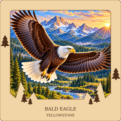 SL-YS-06-NL | Bald Eagle framed design preview; hardware not shown