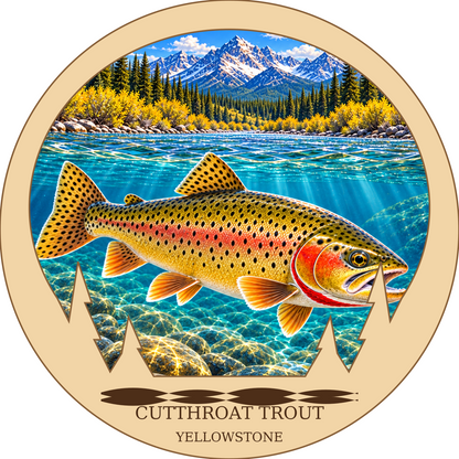 SL-YS-14-CO | Cutthroat Trout framed design preview; hardware not shown
