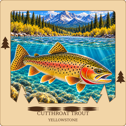 SL-YS-14-NL | Cutthroat Trout framed design preview; hardware not shown