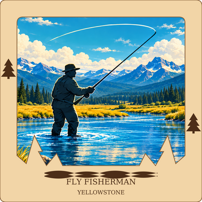 SL-YS-15-NL | Fly Fisherman framed design preview; hardware not shown