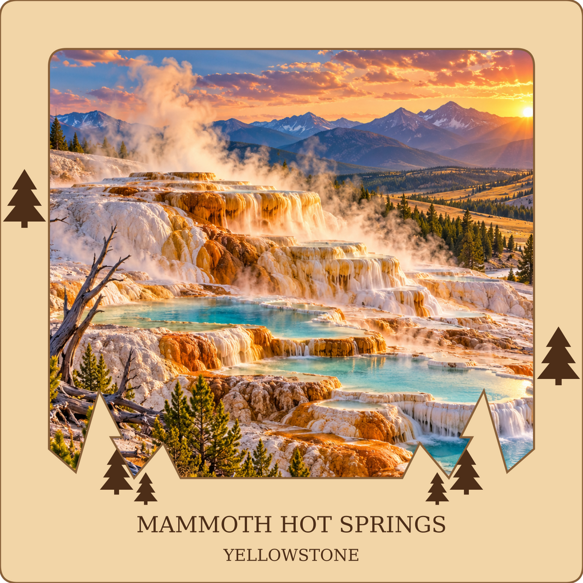 SL-YS-20-NL | Mammoth Hot Springs framed design preview; hardware not shown