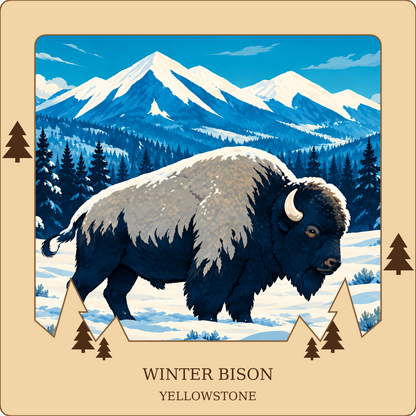 SL-YS-23-NL | Winter Bison framed design preview; hardware not shown