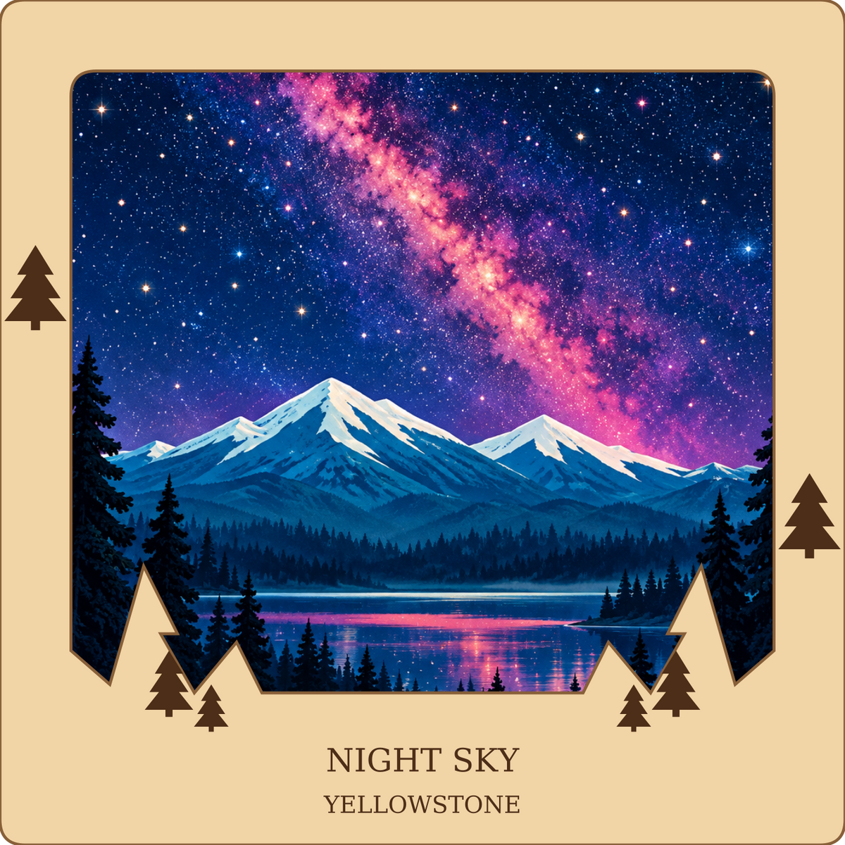 SL-YS-24-NL | Night Sky framed design preview; hardware not shown