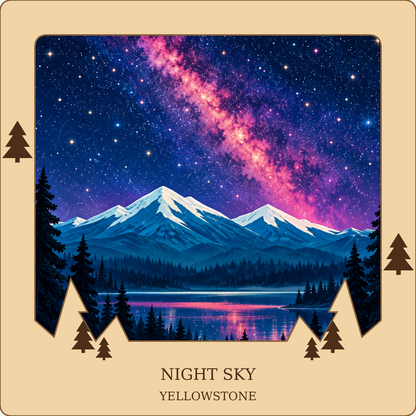 SL-YS-24-NL | Night Sky framed design preview; hardware not shown