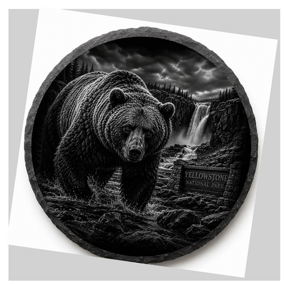 Grizzly Bear Slate Coaster detail image