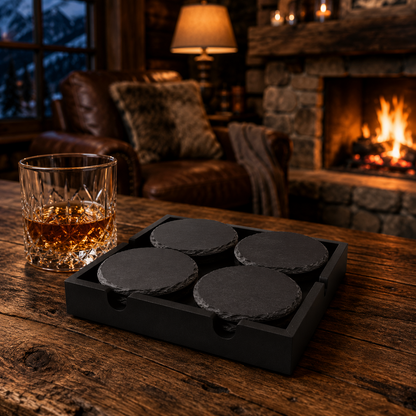 Bull Moose Slate Coaster lifestyle image