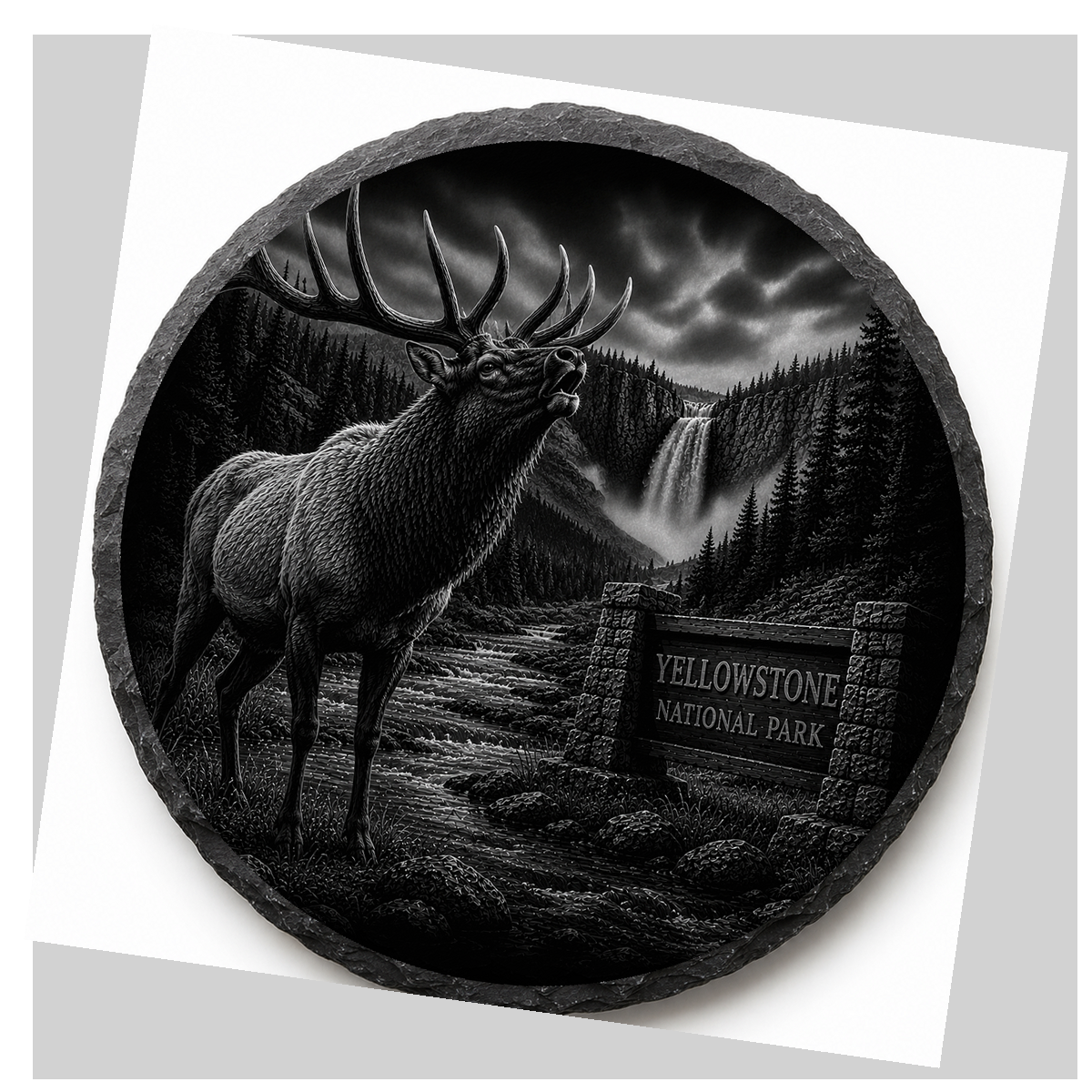 Bull Elk Slate Coaster detail image