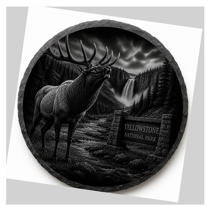 Bull Elk Slate Coaster detail image