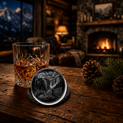 Bald Eagle Slate Coaster lifestyle image