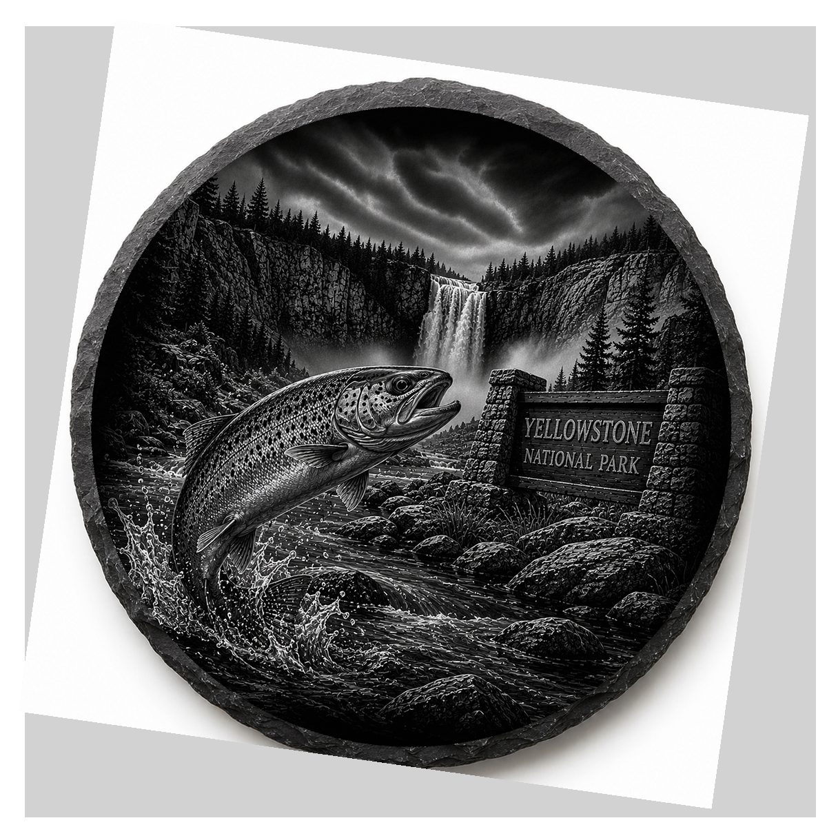 Cutthroat Trout Slate Coaster detail image