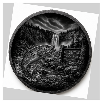 Cutthroat Trout Slate Coaster detail image