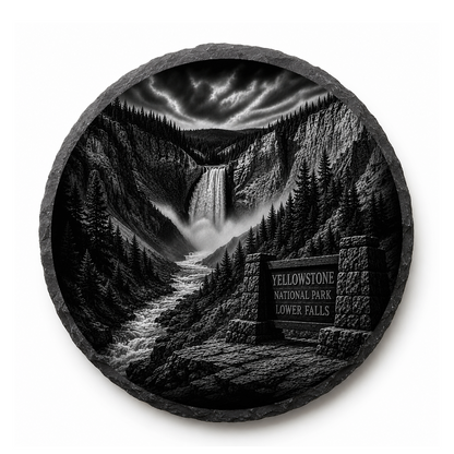 Lower Falls Slate Coaster — full-face engraved slate coaster