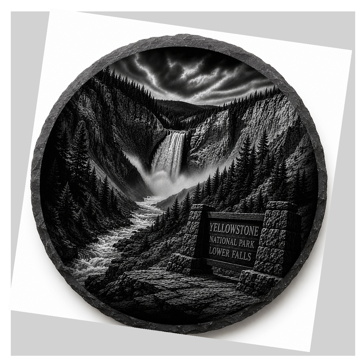 Lower Falls Slate Coaster detail image