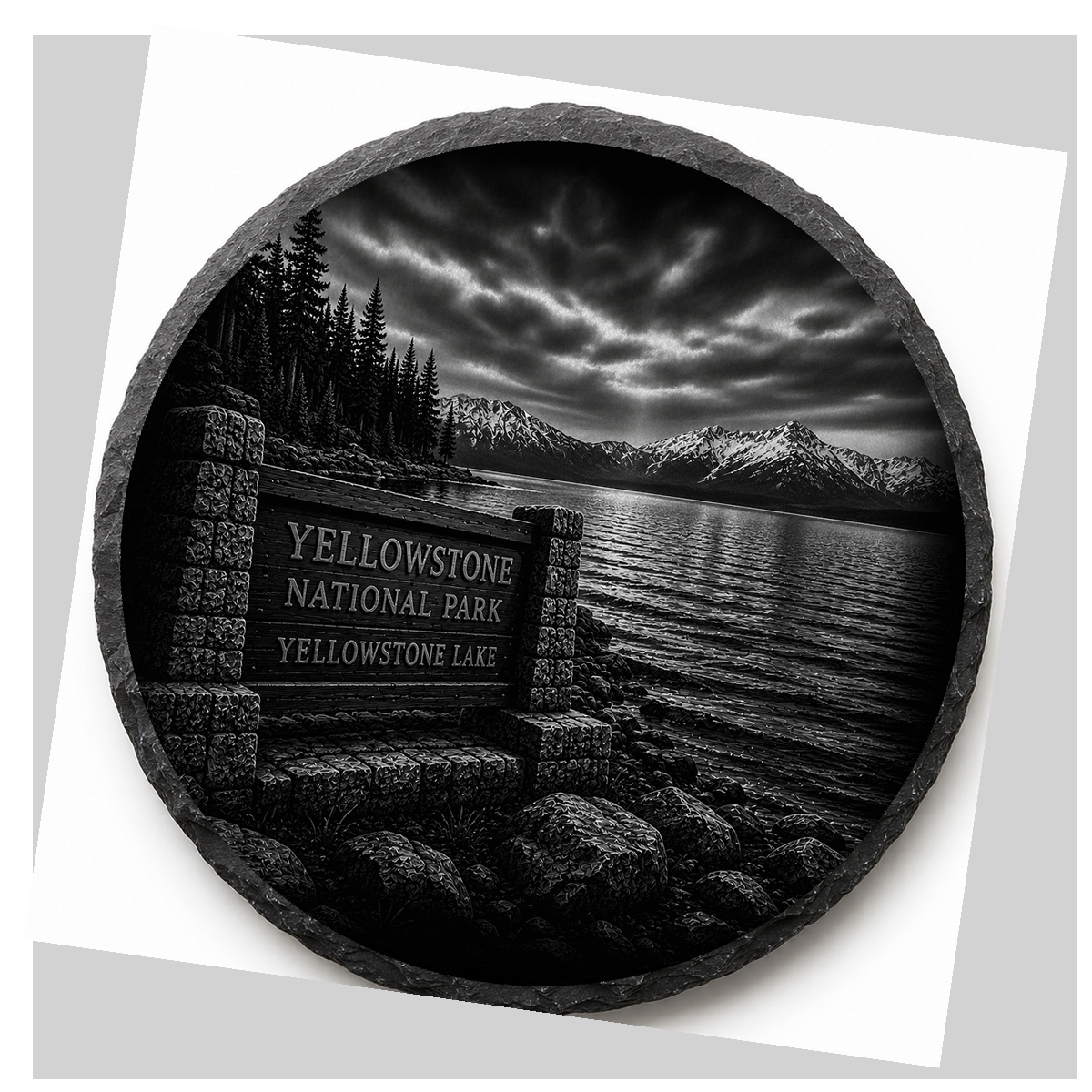 Yellowstone Lake Slate Coaster detail image