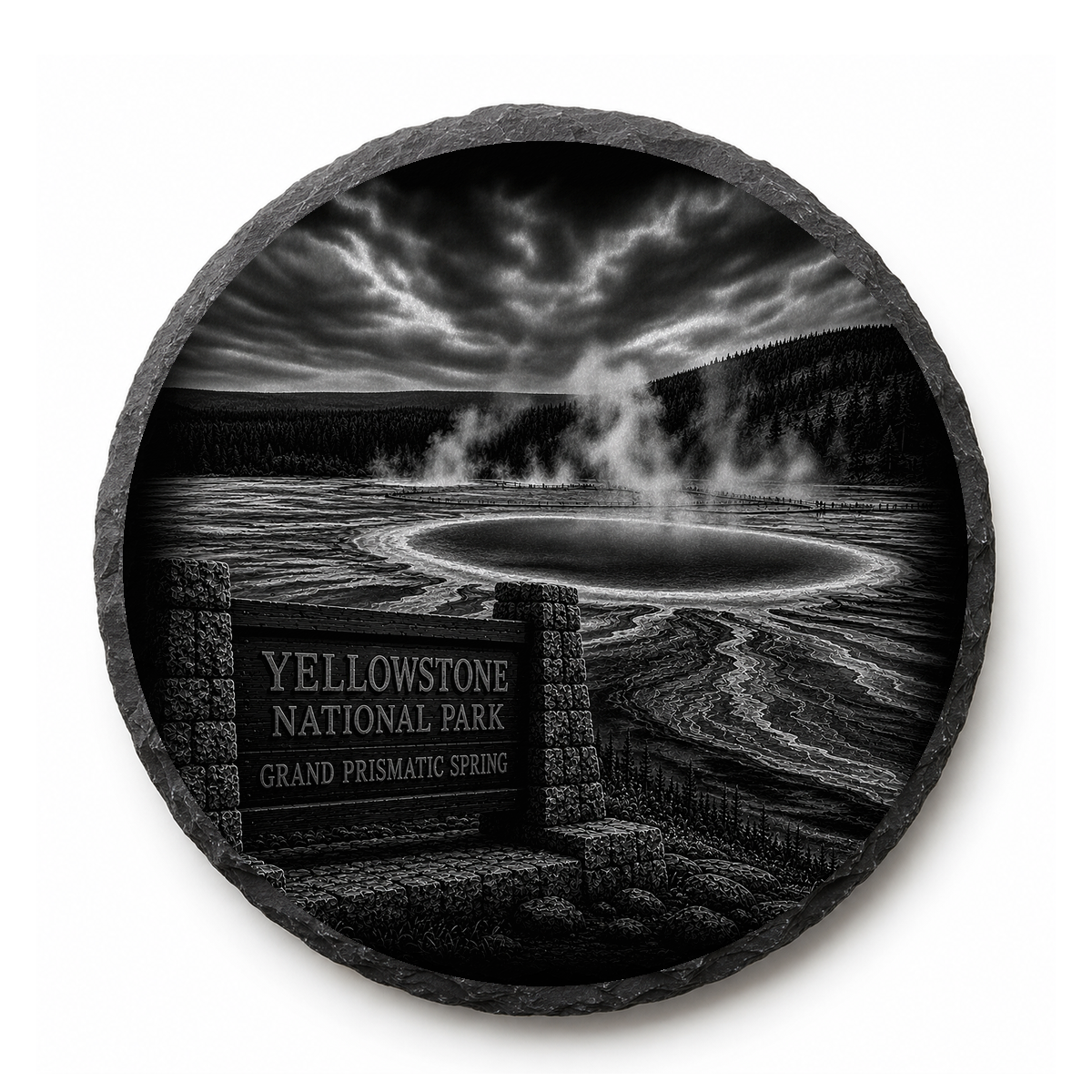 Grand Prismatic Spring Slate Coaster hero image