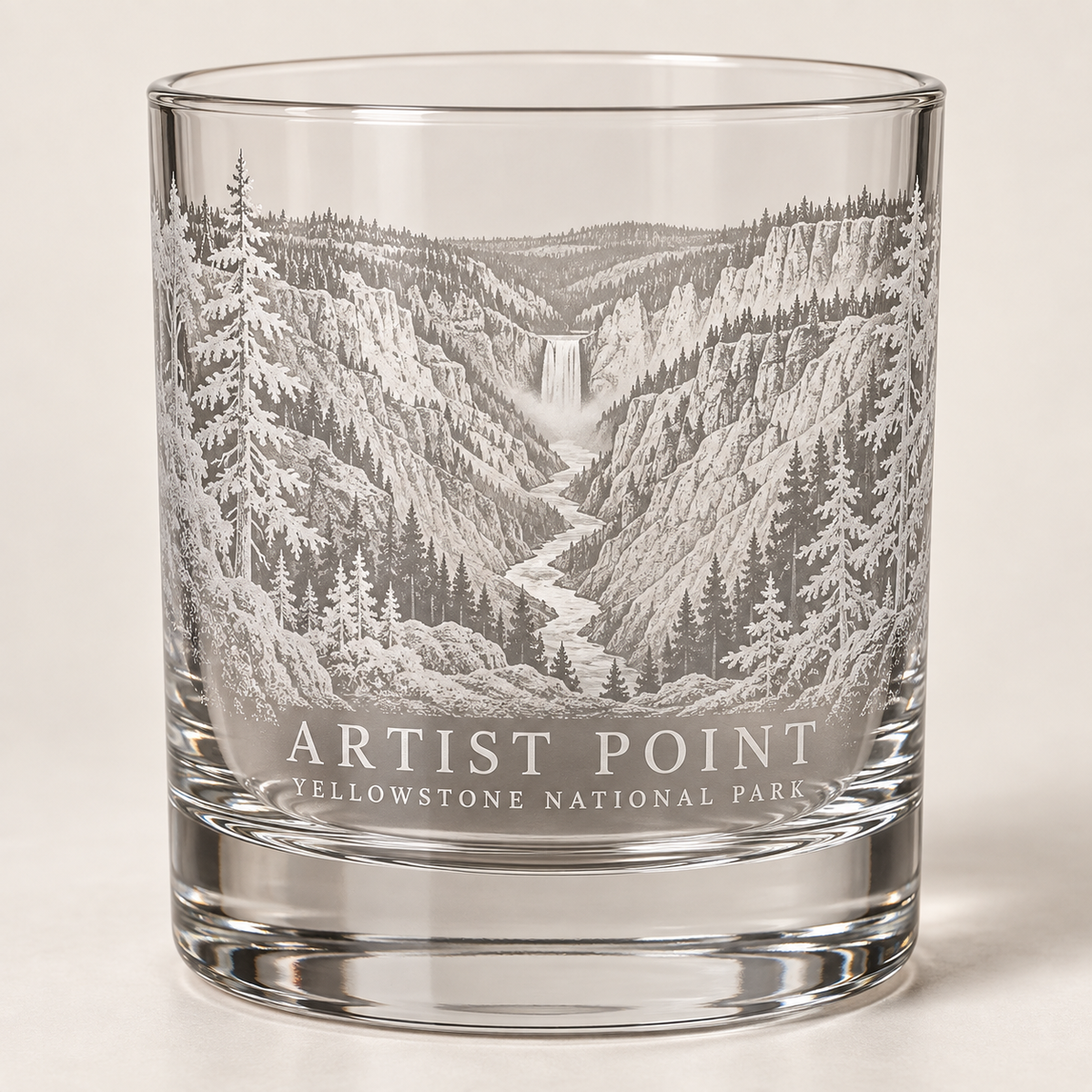 Artist Point Rocks Glass — product mockup